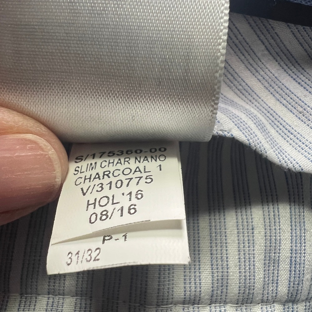 Banana Republic Slim Fit Charcoal Gray 100% Wool Dress Pants 31x32 175360-00 - Picture 9 of 12